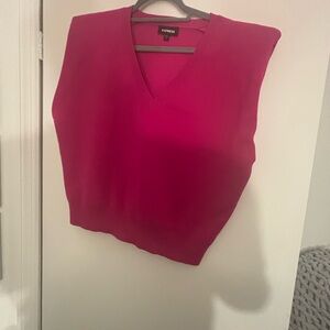 Express Fuchsia V-Neck Sweater Vest
